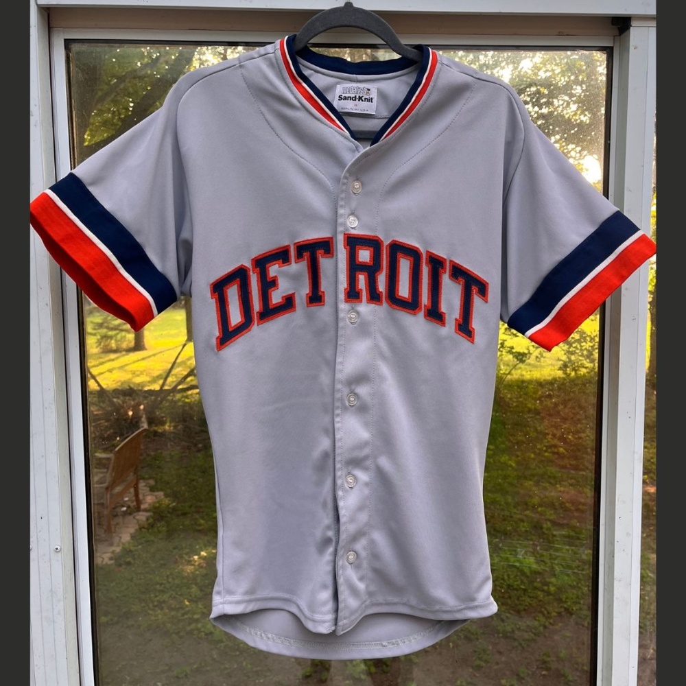 1990's Grey Detroit Tigers Button Down Baseball Jersey Medalist Size 38